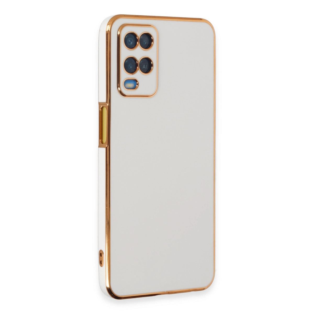 Oppo A54 4g Kılıf Volet Silikon - Beyaz