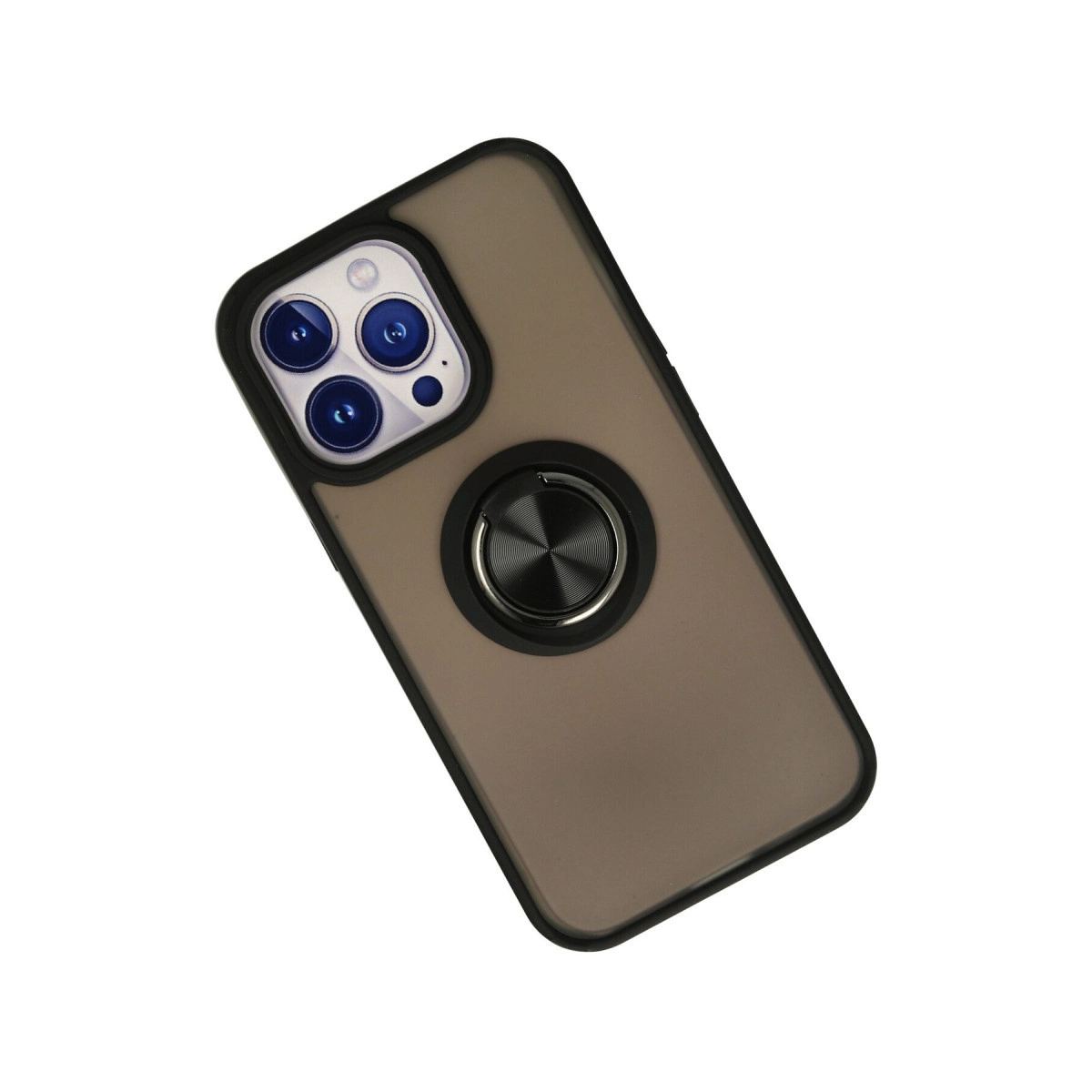 Apple İphone 13 Pro Kılıf Montreal Yüzüklü Silikon Kapak - Siyah