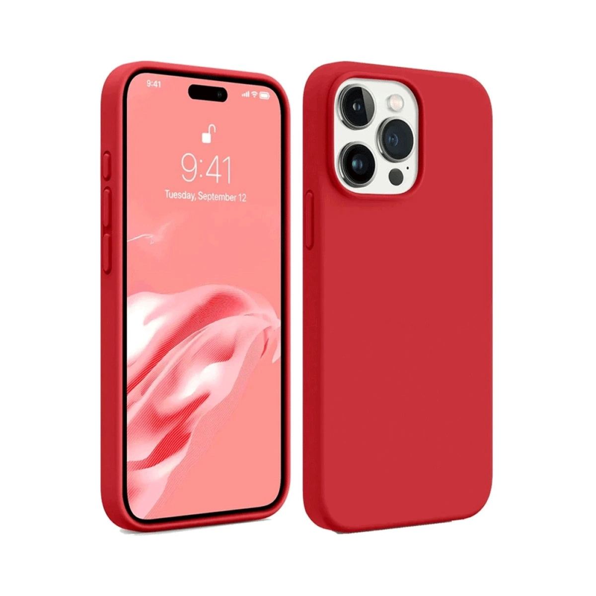 Apple İphone 15 Pro Max Kılıf First Silikon - Kırmızı