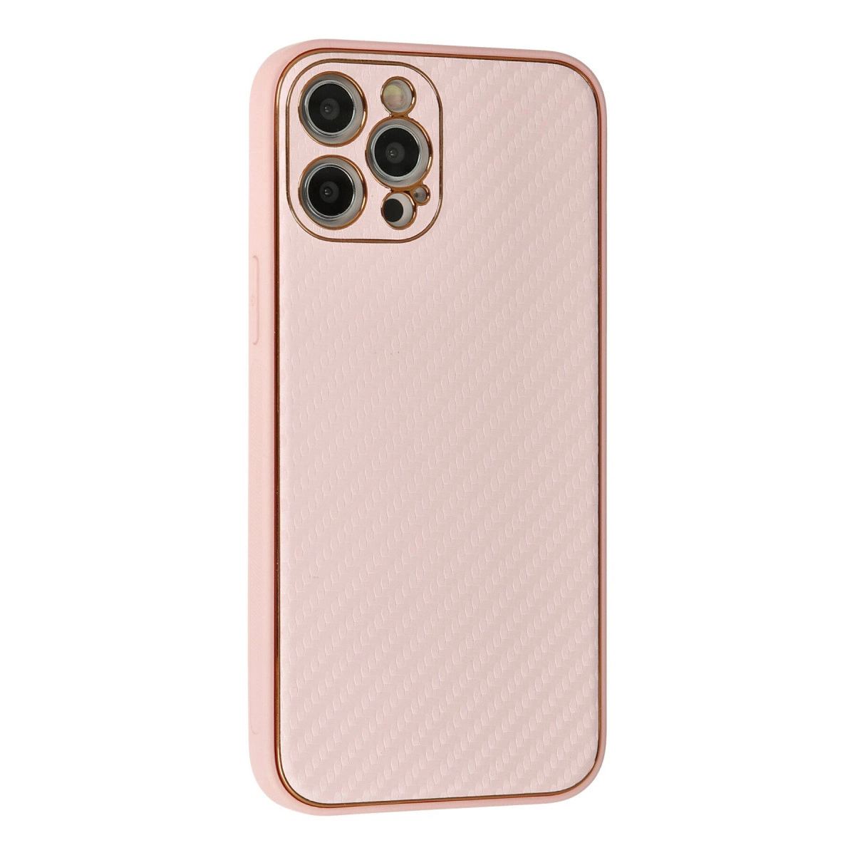 Apple İphone 12 Pro Kılıf Coco Karbon Silikon - Pembe