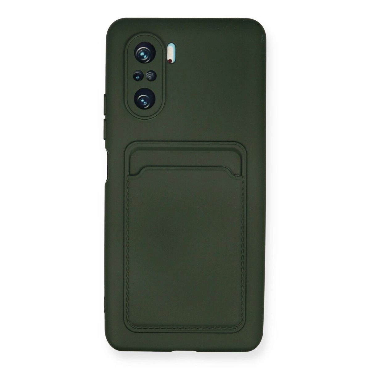 Xiaomi Mi 11i Kılıf Kelvin Kartvizitli Silikon - Koyu Yeşil