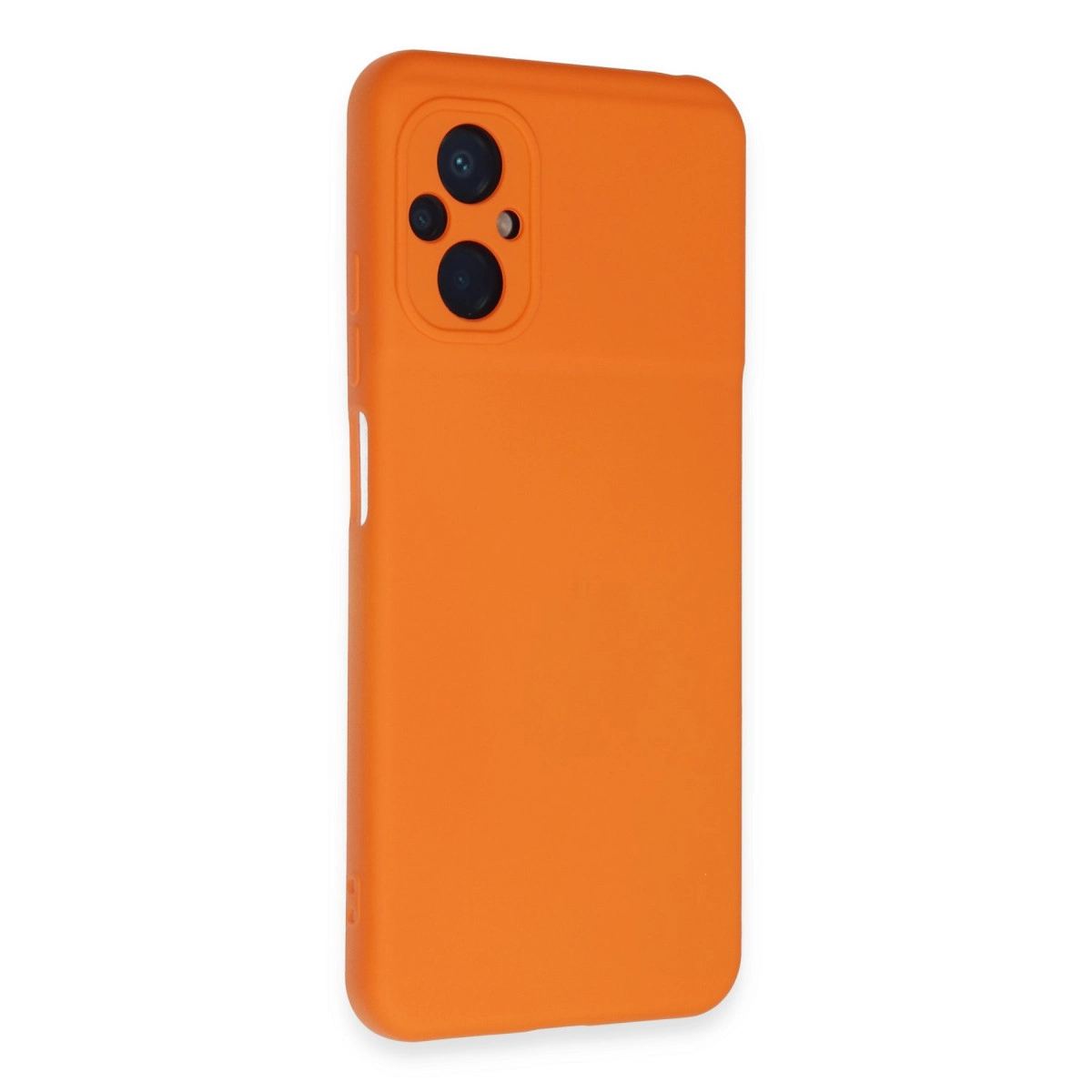Xiaomi Poco M5 Kılıf Nano İçi Kadife Silikon - Turuncu