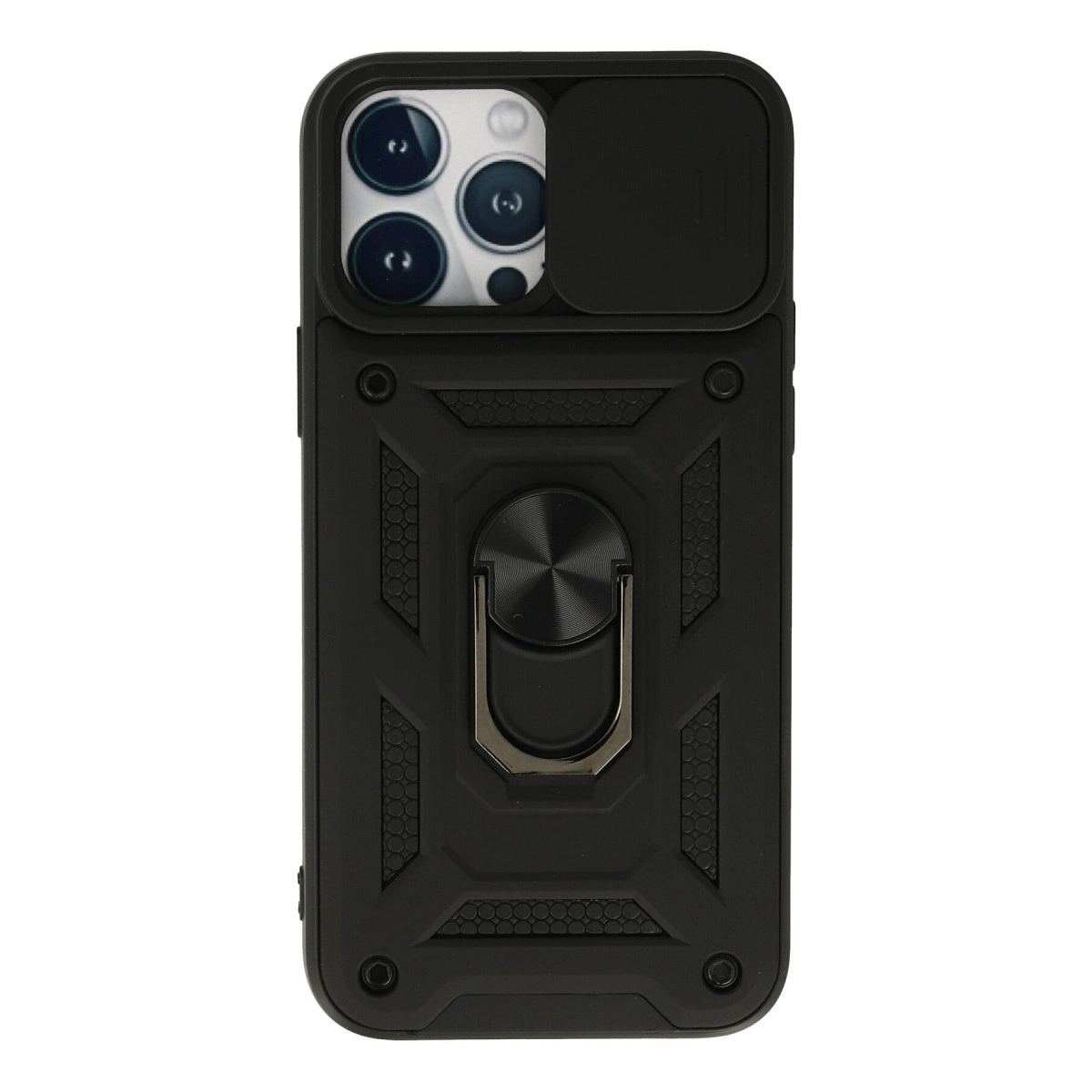 Apple İphone 13 Pro Max Kılıf Pars Lens Yüzüklü Silikon - Siyah