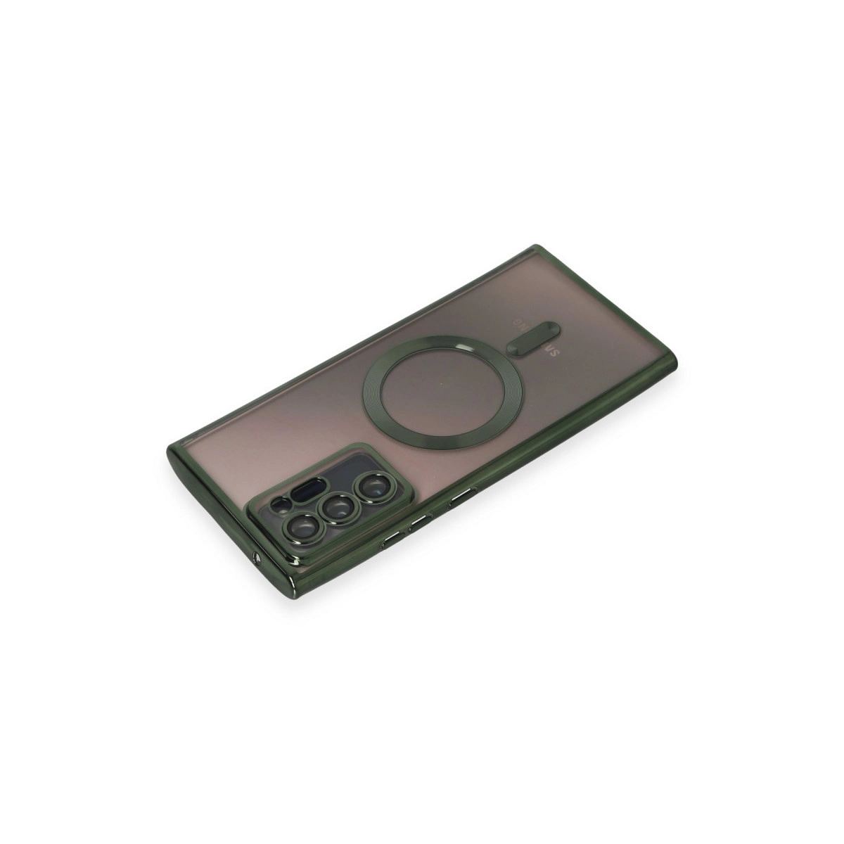 Samsung Galaxy Note 20 Ultra Kılıf Kross Magneticsafe Kapak - Koyu Yeşil