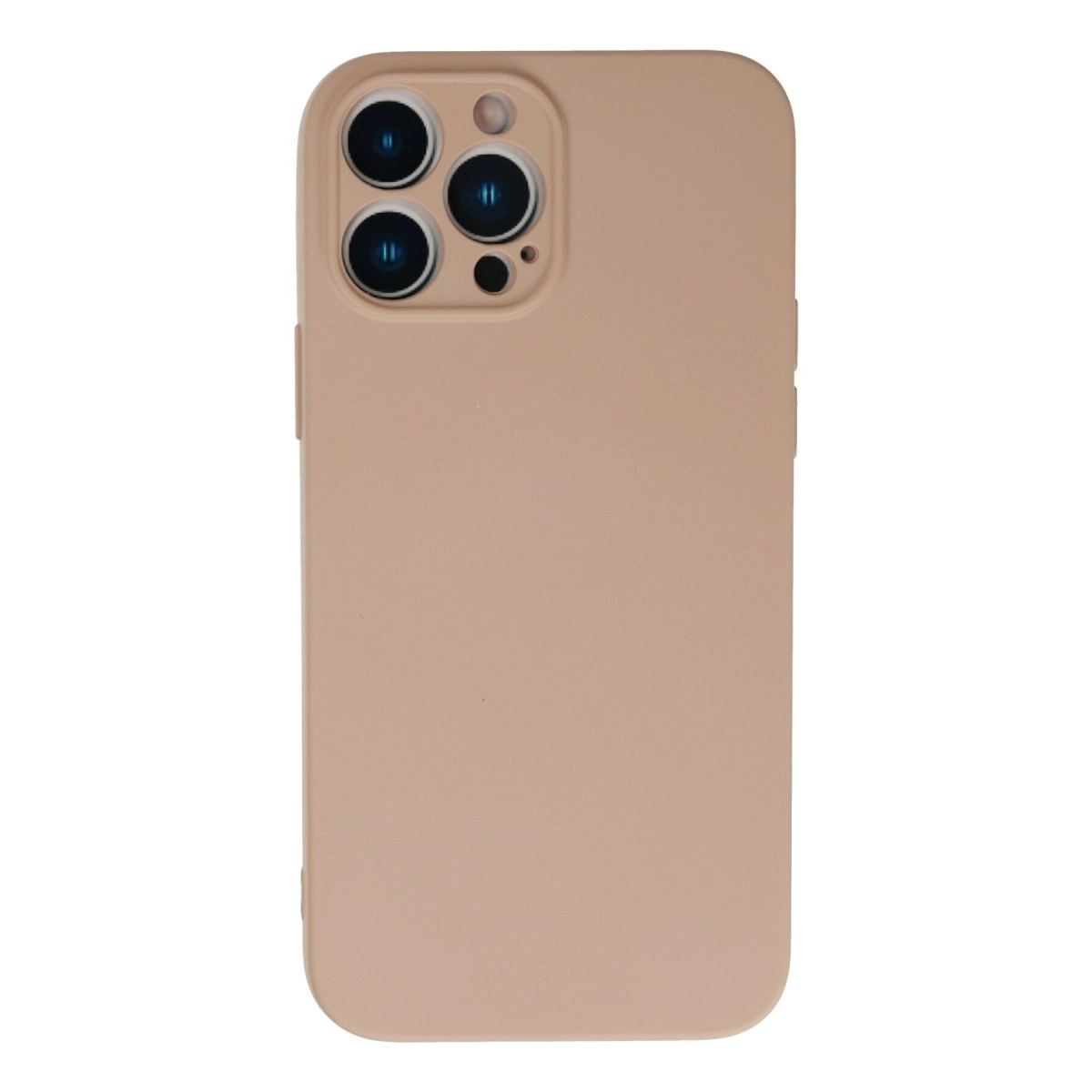 Apple İphone 13 Pro Max Kılıf Nano İçi Kadife Silikon - Pudra