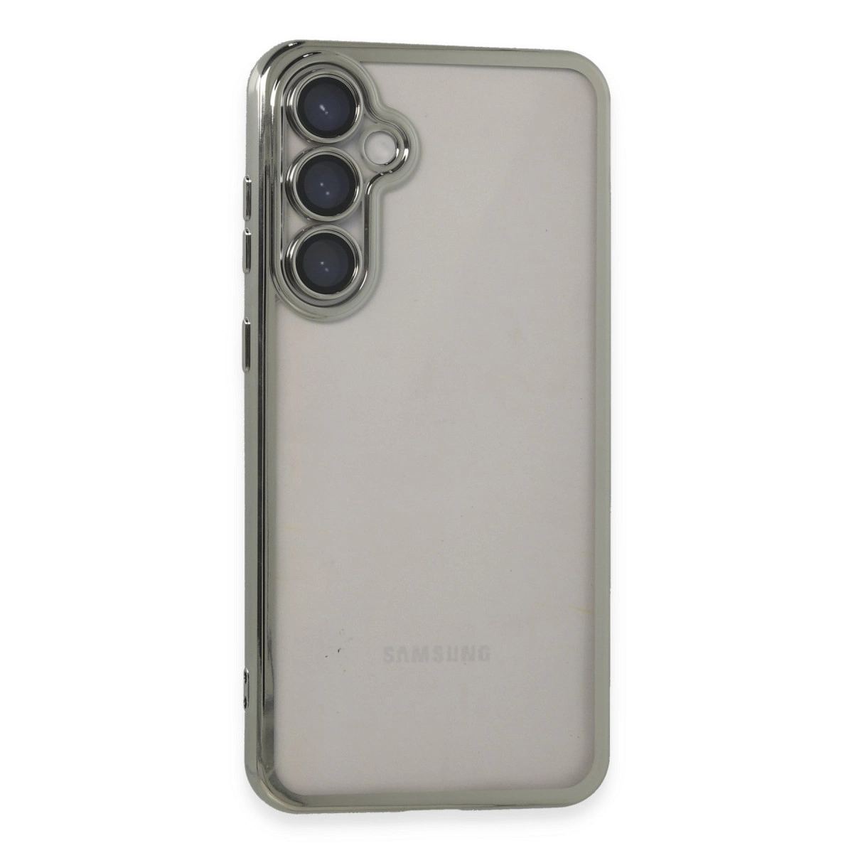 Samsung Galaxy S23 Fe Kılıf Razer Lensli Silikon - Gümüş