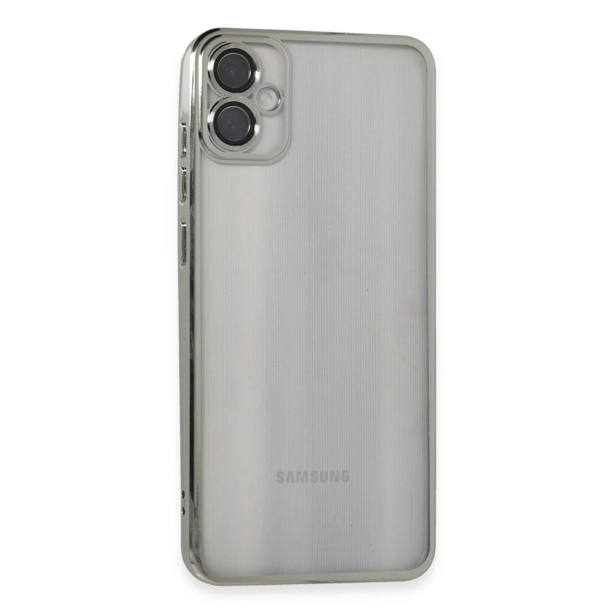 Samsung Galaxy A05 Kılıf Razer Lensli Silikon - Gümüş