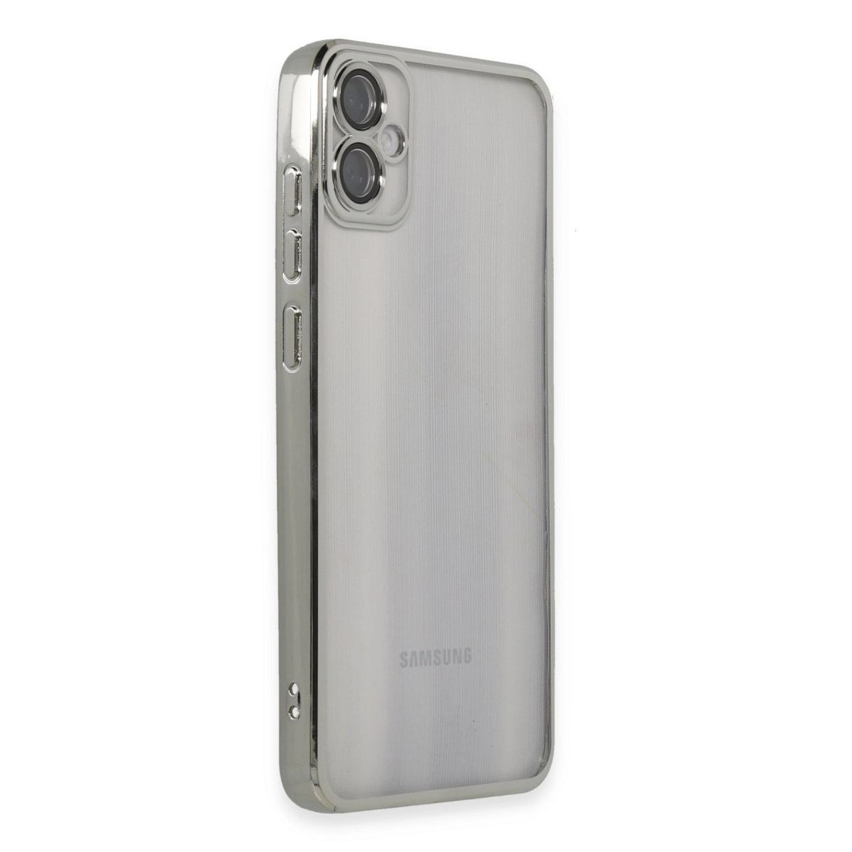 Samsung Galaxy A05 Kılıf Razer Lensli Silikon - Gümüş