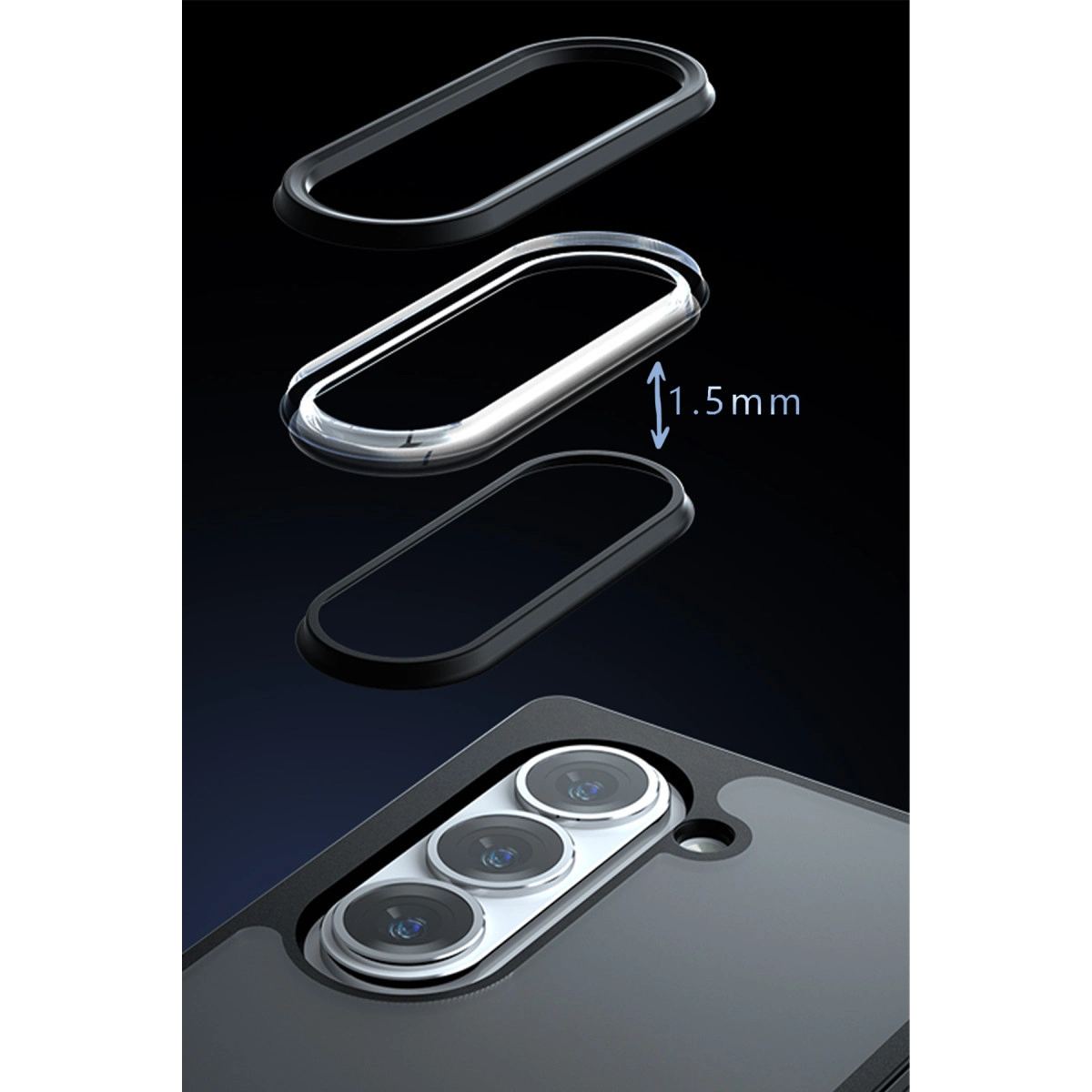 Samsung Galaxy Z Fold 5 Kılıf Blur Fold Kapak - Mat Siyah