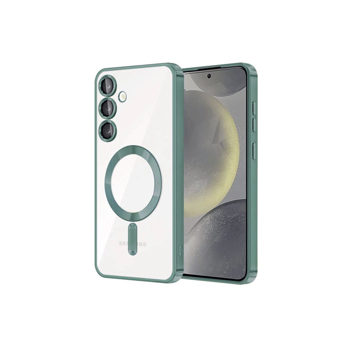 Samsung Galaxy S24 Kılıf Kross Magneticsafe Kapak - Koyu Yeşil
