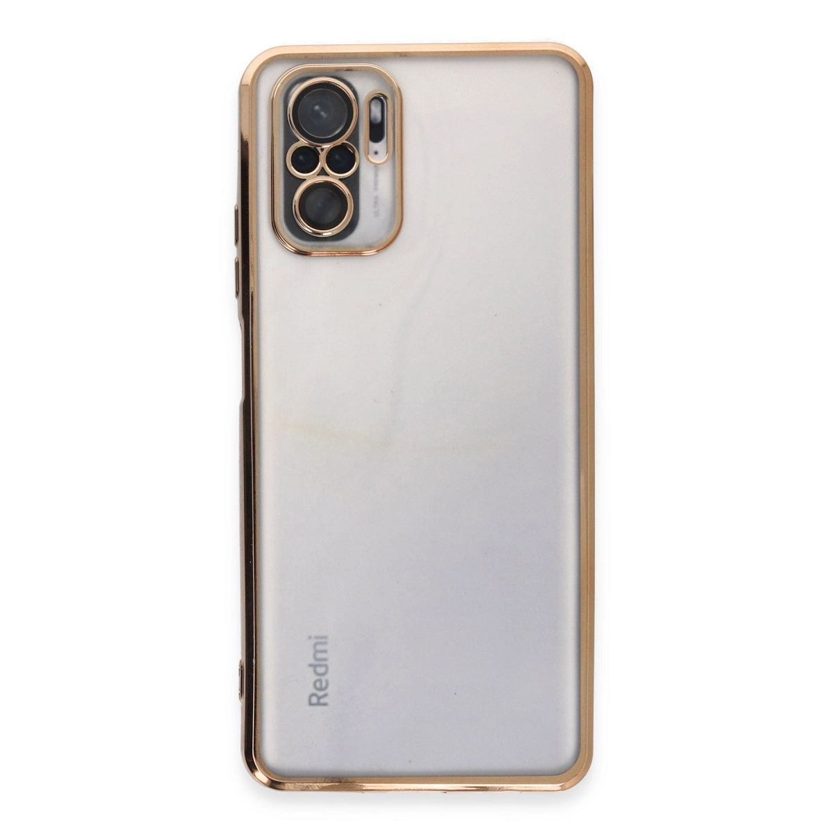 Xiaomi Redmi Note 10 Kılıf Razer Lensli Silikon - Gold