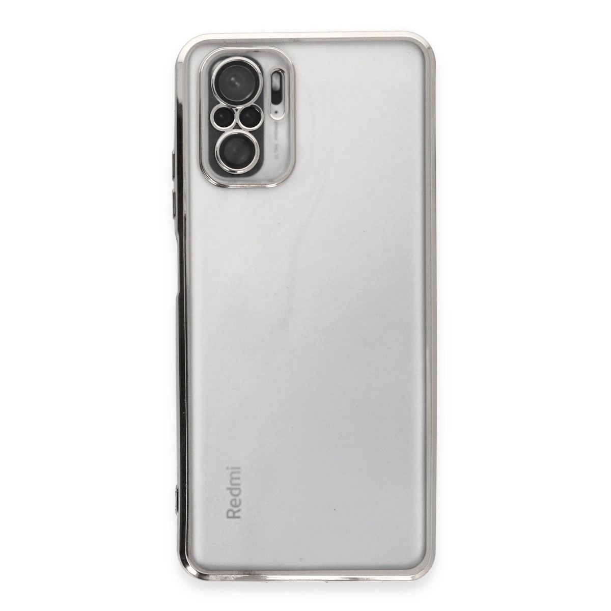Xiaomi Redmi Note 10 Kılıf Razer Lensli Silikon - Gümüş