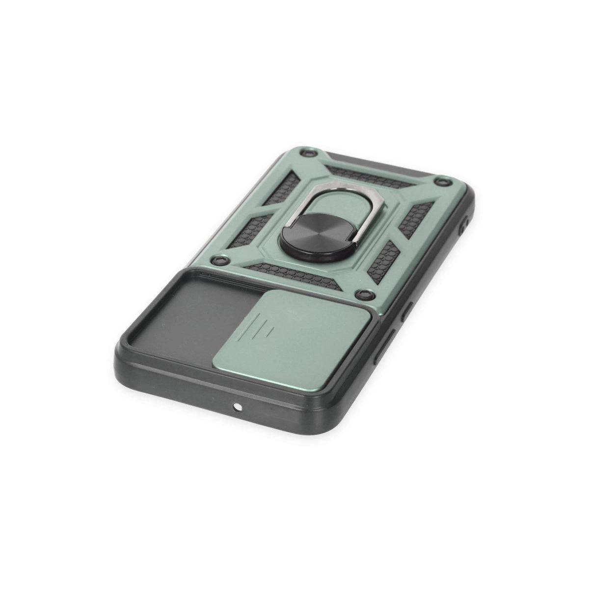 Samsung Galaxy S24 Kılıf Pars Lens Yüzüklü Silikon - Yeşil