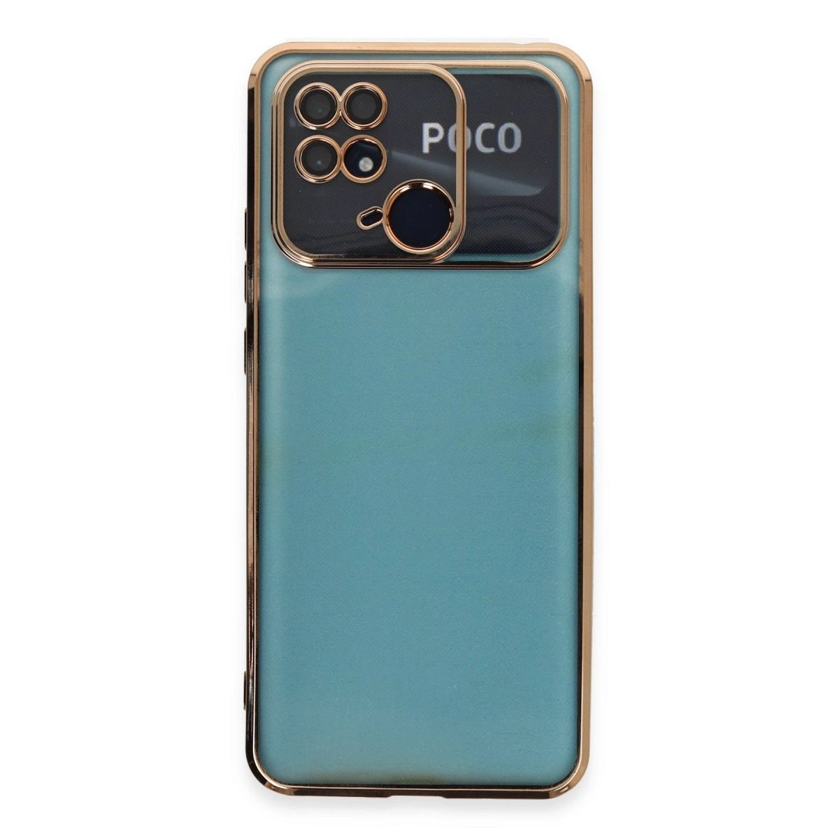 Xiaomi Redmi 10c Kılıf Razer Lensli Silikon - Gold