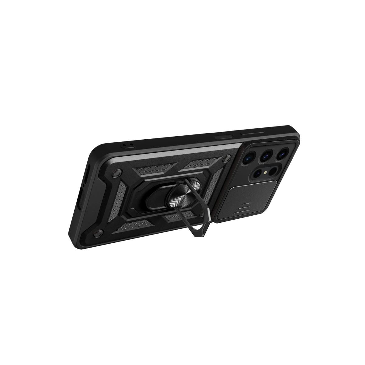 Samsung Galaxy S24 Ultra Kılıf Pars Lens Yüzüklü Silikon - Kırmızı