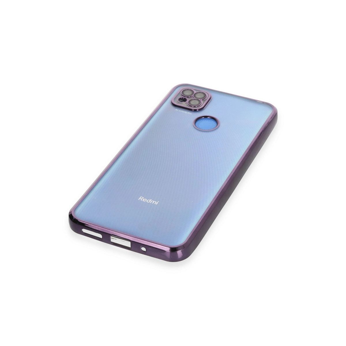 Xiaomi Redmi 9c Kılıf Razer Lensli Silikon - Mor