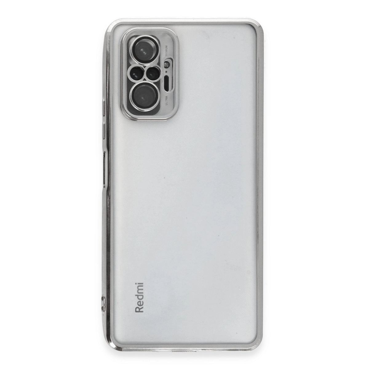 Xiaomi Redmi Note 10 Pro Kılıf Razer Lensli Silikon - Gümüş