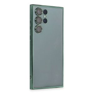 Samsung Galaxy S22 Ultra Kılıf Razer Lensli Silikon - Yeşil
