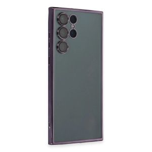 Samsung Galaxy S22 Ultra Kılıf Razer Lensli Silikon - Mor