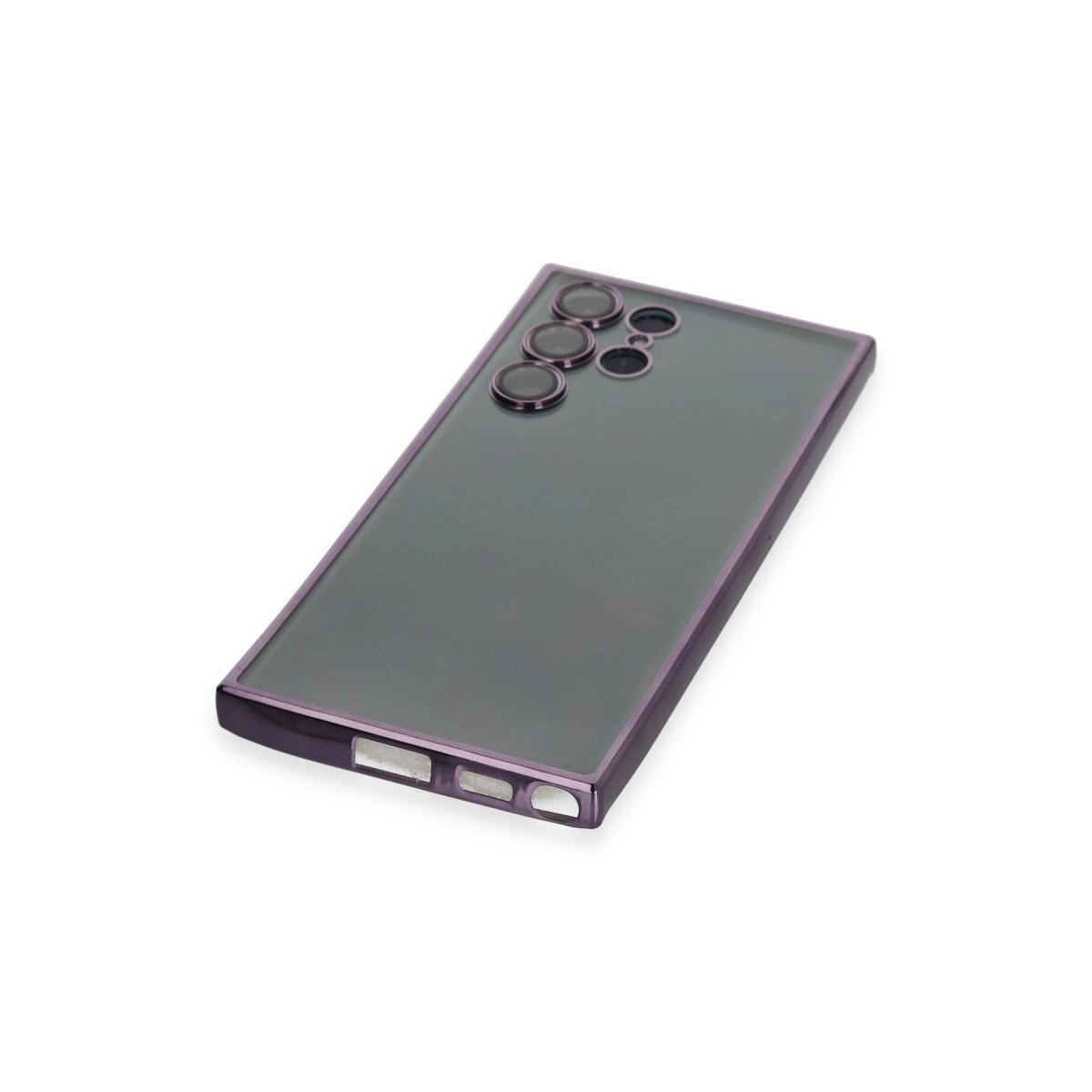 Samsung Galaxy S22 Ultra Kılıf Razer Lensli Silikon - Mor