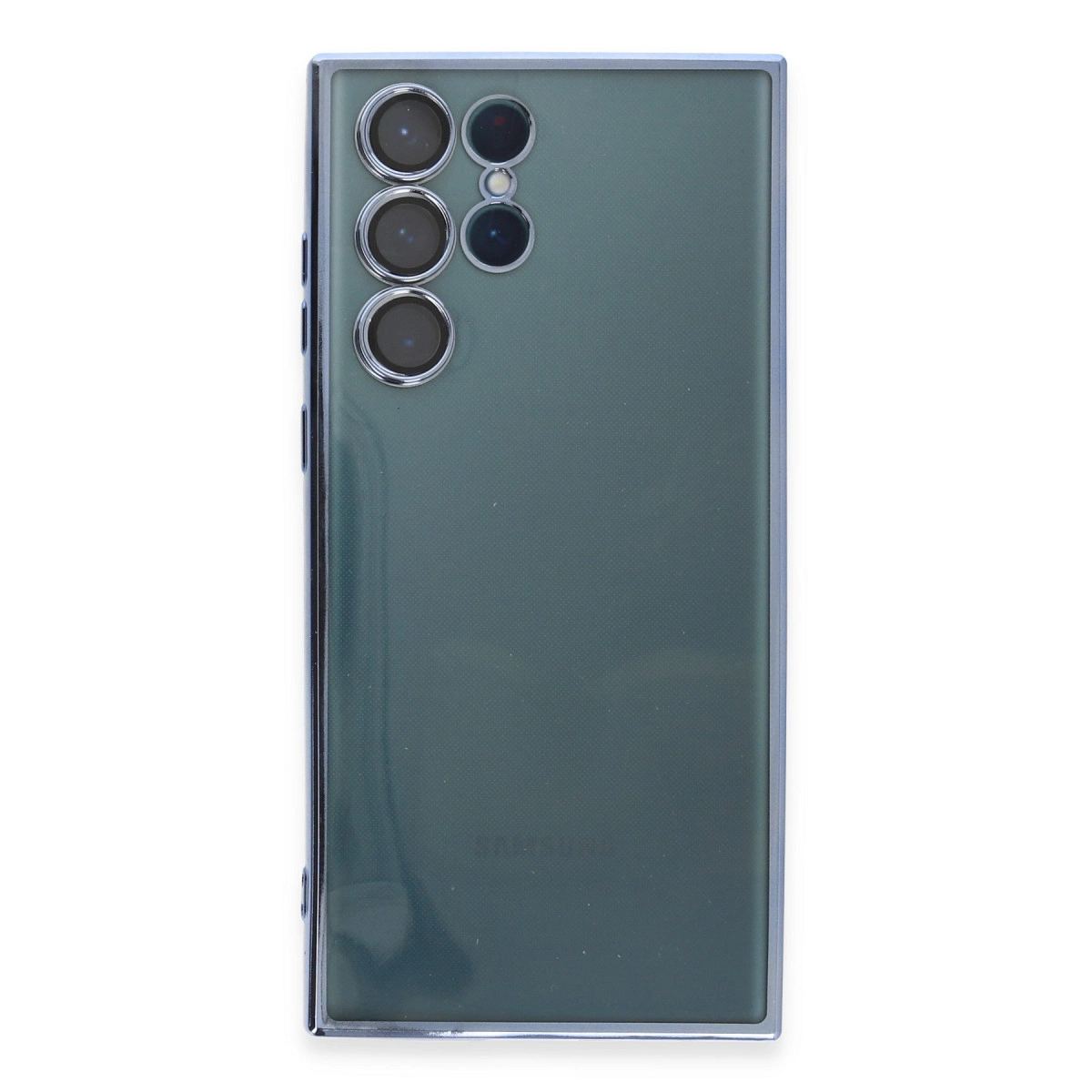 Samsung Galaxy S22 Ultra Kılıf Razer Lensli Silikon - Açık Mavi