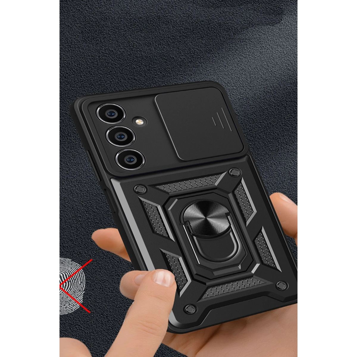Samsung Galaxy A25 5g Kılıf Pars Lens Yüzüklü Silikon - Gold