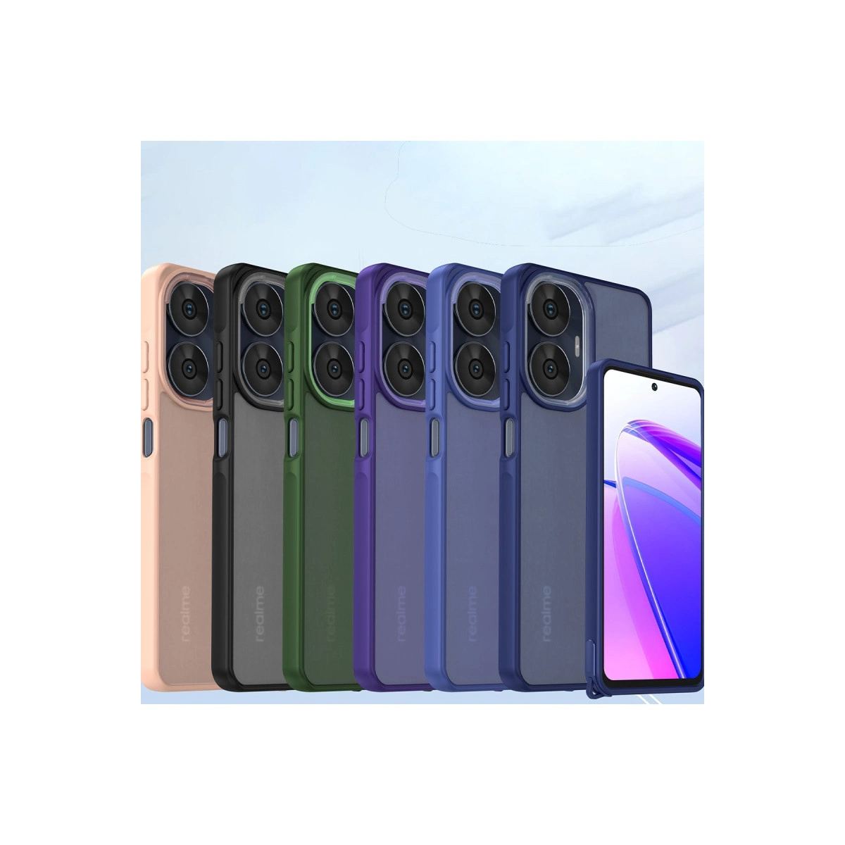 Realme C55 Kılıf Elegant Kapak - Siyah