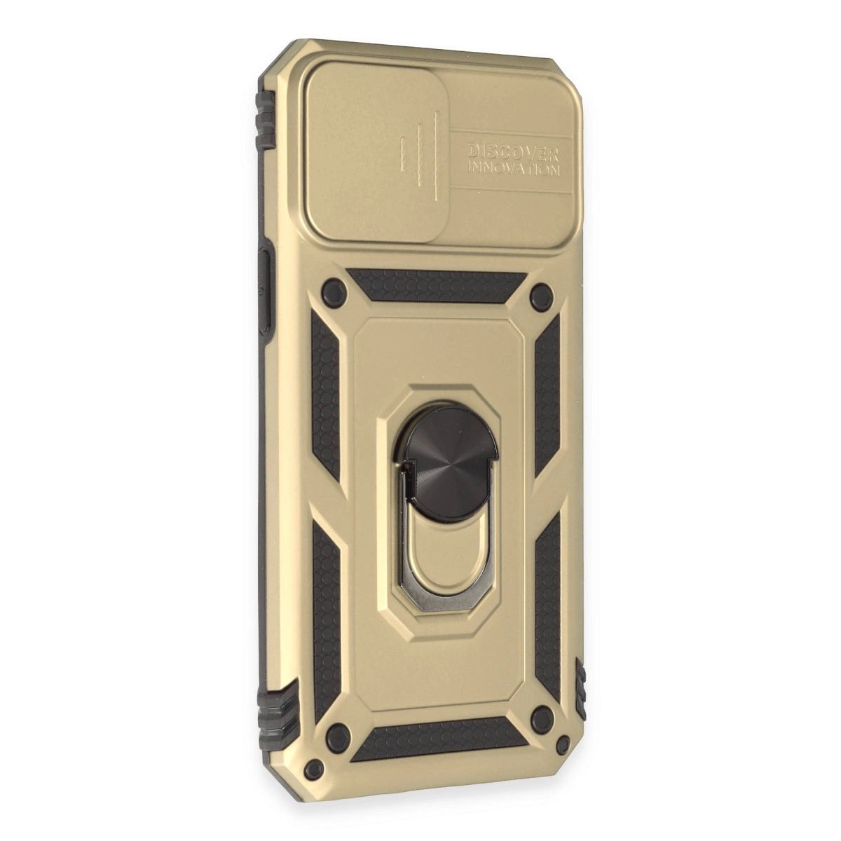 Apple İphone 12 Pro Max Kılıf Pars Lens Yüzüklü Silikon - Gold