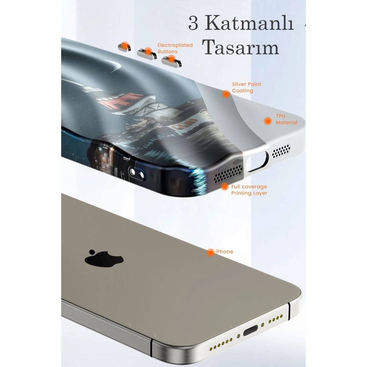 Apple İphone 14 Pro Max Kılıf Crew Desenli Kapak - Çiçek