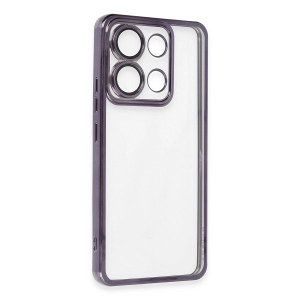 Xiaomi Poco X6 Kılıf Razer Lensli Silikon - Mor