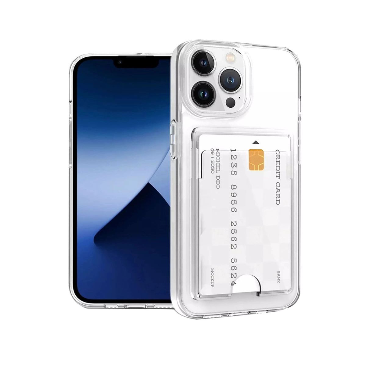 Apple İphone 15 Pro Kılıf Kart Şeffaf Silikon - Şeffaf