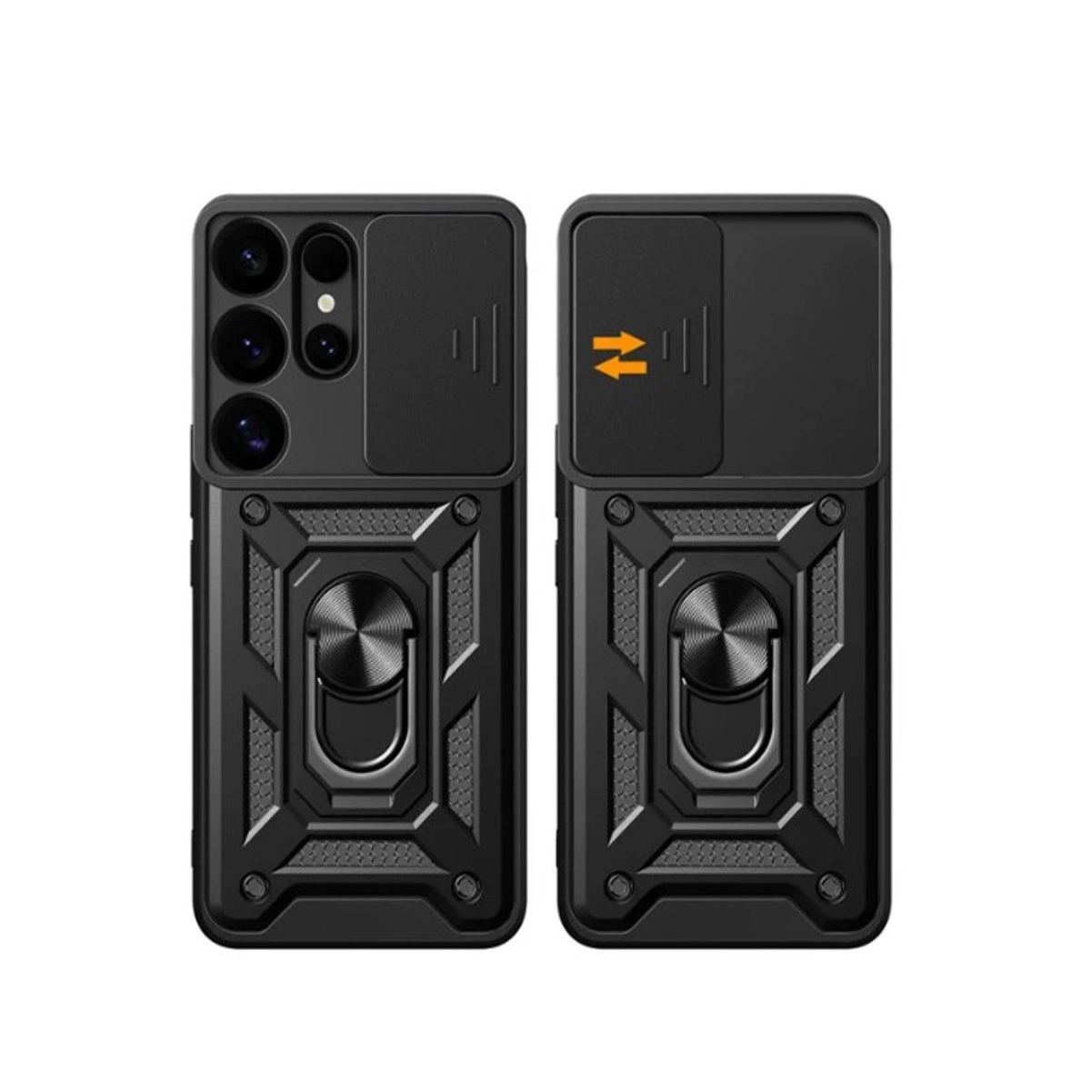 Samsung Galaxy S25 Ultra Kılıf Pars Lens Yüzüklü Silikon - Siyah