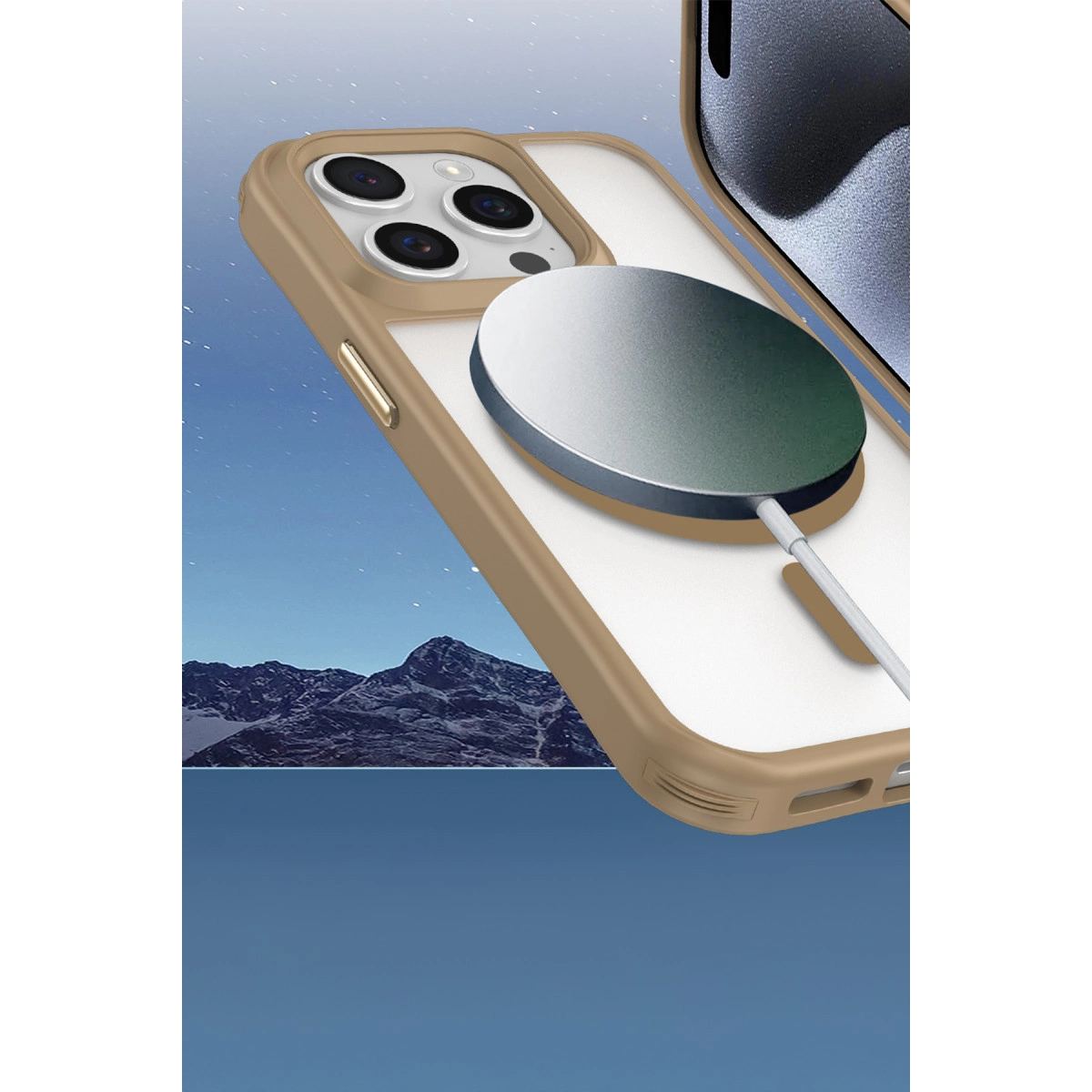 Apple İphone 14 Pro Max Kılıf Enka Magsafe Silikon Kılıf - Titan Gri