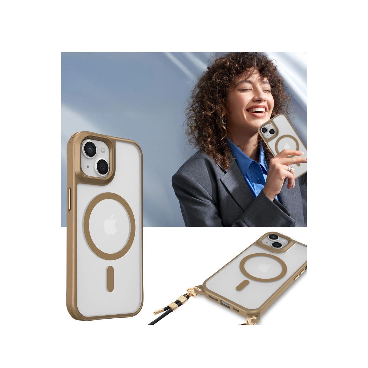Apple İphone 15 Kılıf Enka Magsafe Silikon Kılıf - Desert