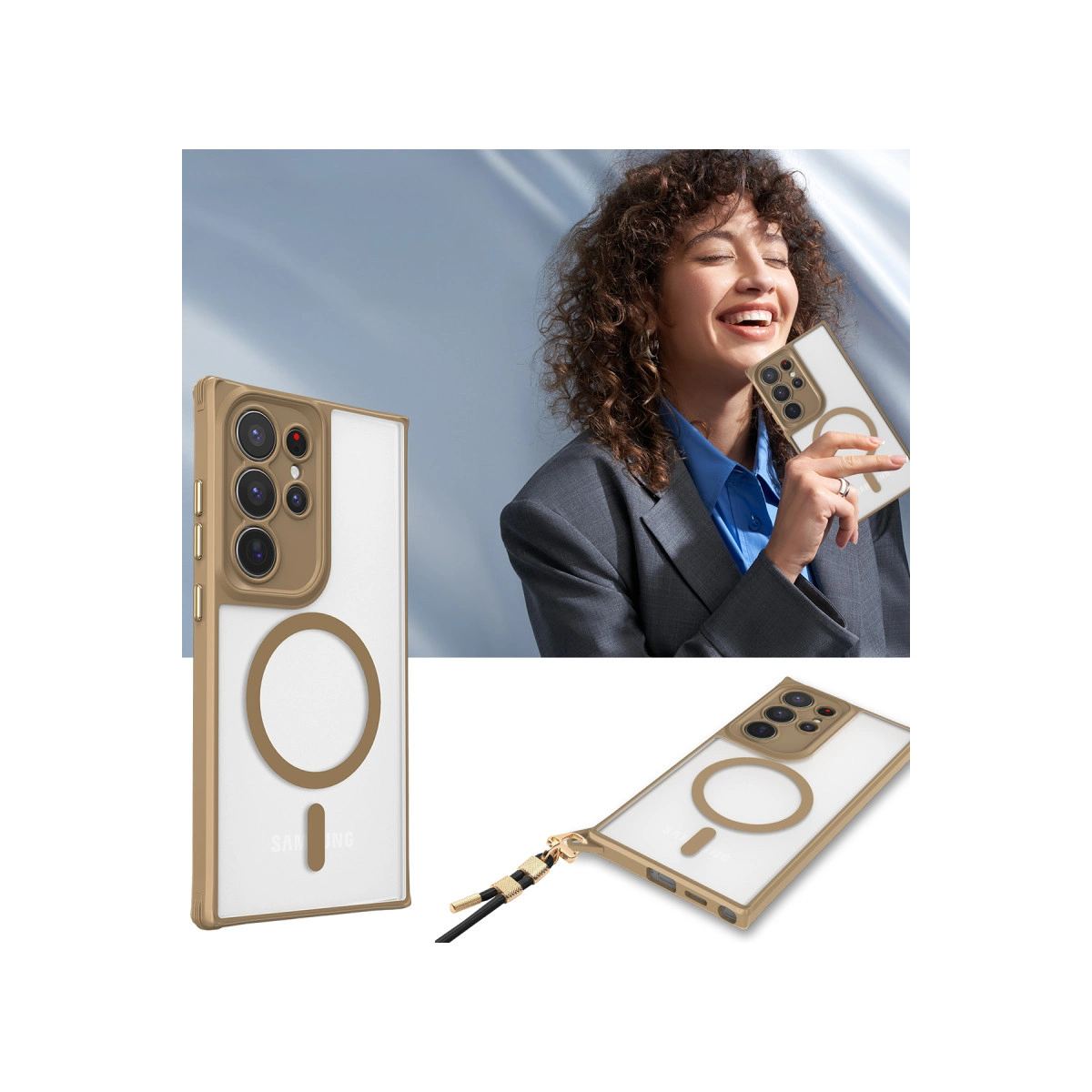 Samsung Galaxy S23 Ultra Kılıf Enka Magsafe Silikon Kılıf - Lacivert