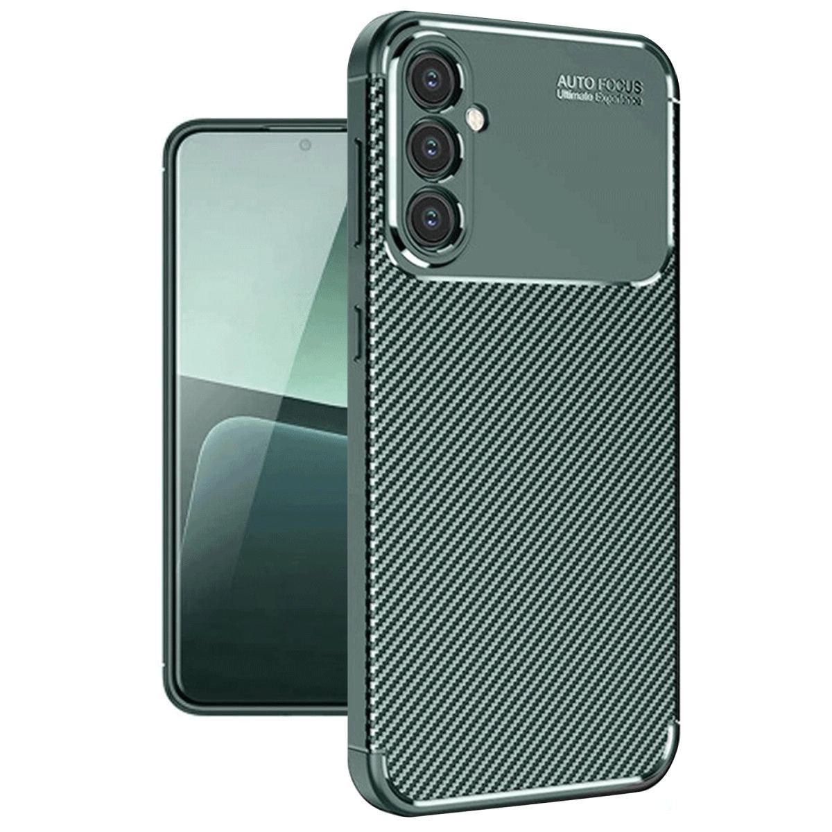 Samsung Galaxy A56 Kılıf Auto Focus Karbon Kapak - Koyu Yeşil