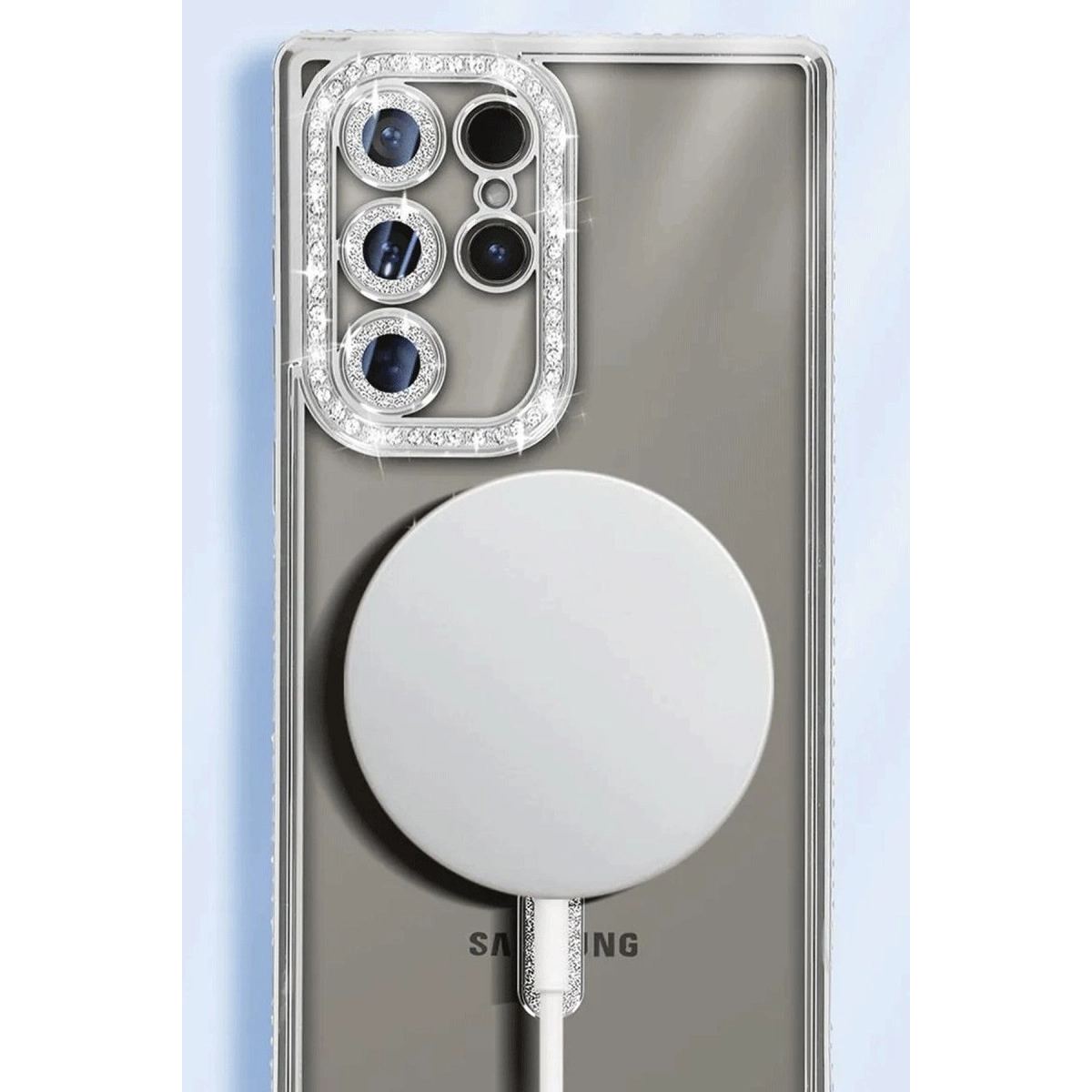 Samsung Galaxy S25 Ultra Kılıf Joke Simli Magneticsafe Kılıf - Siyah