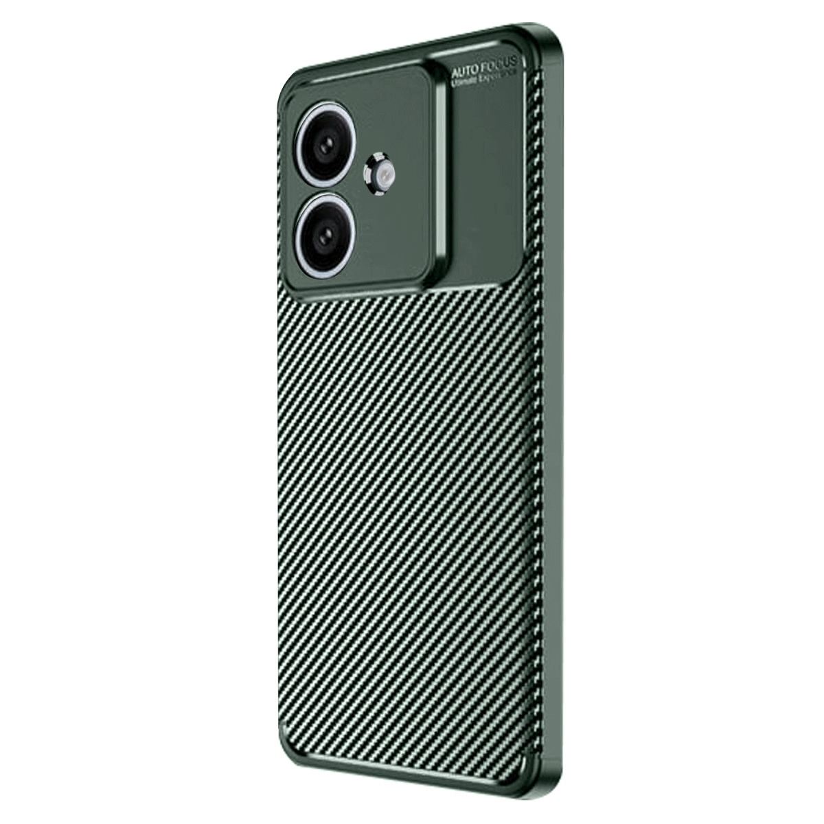 Oppo A3 Kılıf Auto Focus Karbon Kapak - Koyu Yeşil