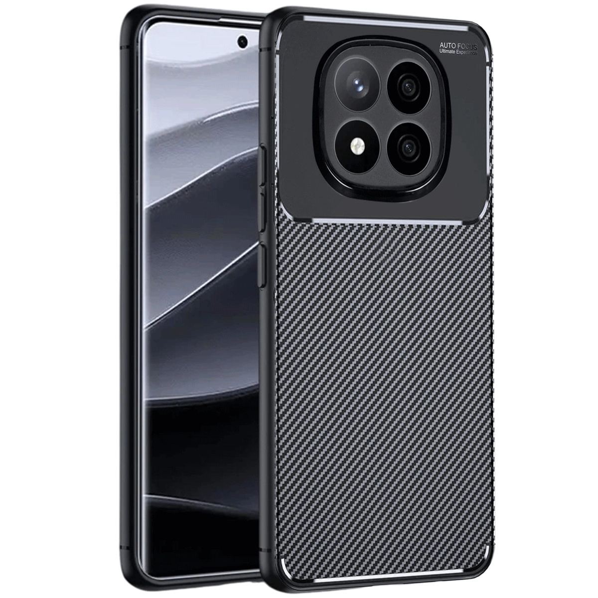 Xiaomi Redmi Note 14 Pro Plus Kılıf Auto Focus Karbon Kapak - Siyah