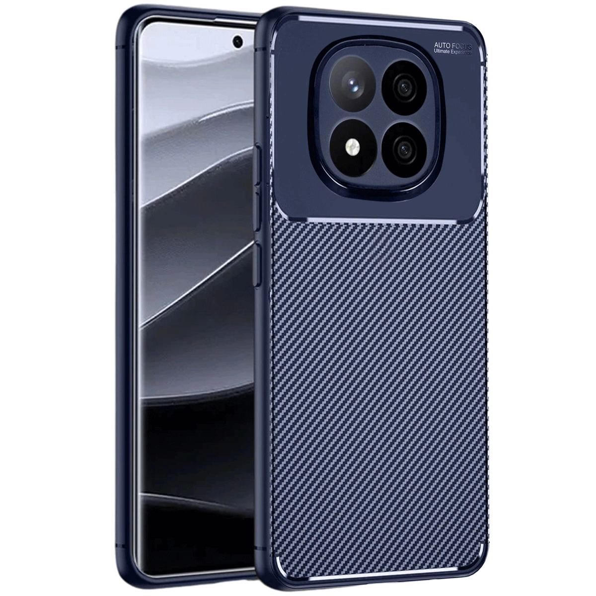 Xiaomi Redmi Note 14 Pro Plus Kılıf Auto Focus Karbon Kapak - Lacivert