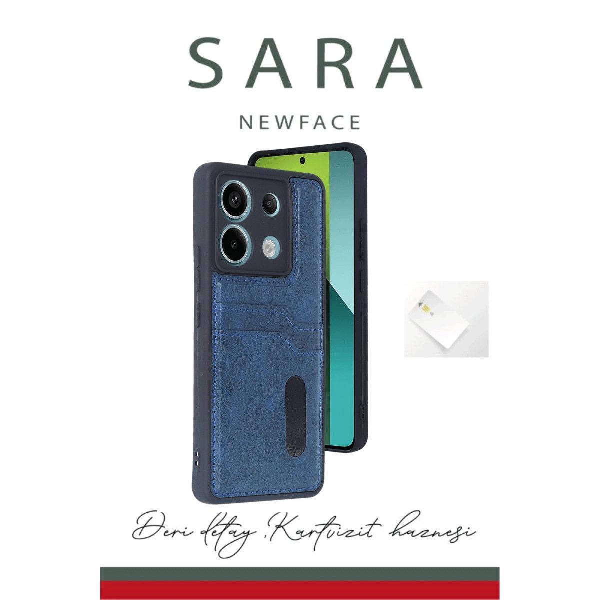 Xiaomi Redmi Note 13 Pro 4g Kılıf Sara Kartvizitli Deri Kılıf - Siyah