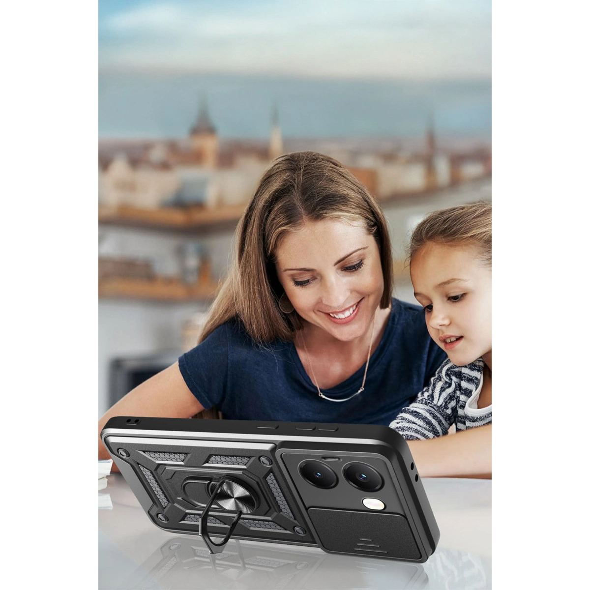Xiaomi Poco X7 Pro Kılıf Pars Lens Yüzüklü Silikon - Siyah