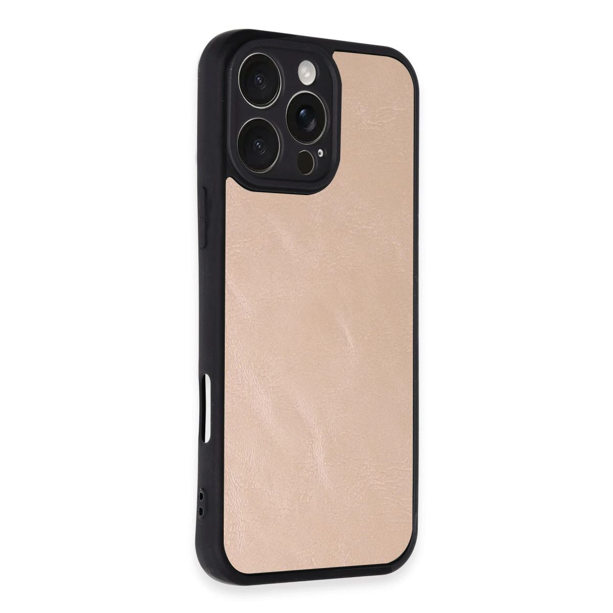 Apple İphone 16 Pro Max Kılıf Aras Deri Kapak - Pudra