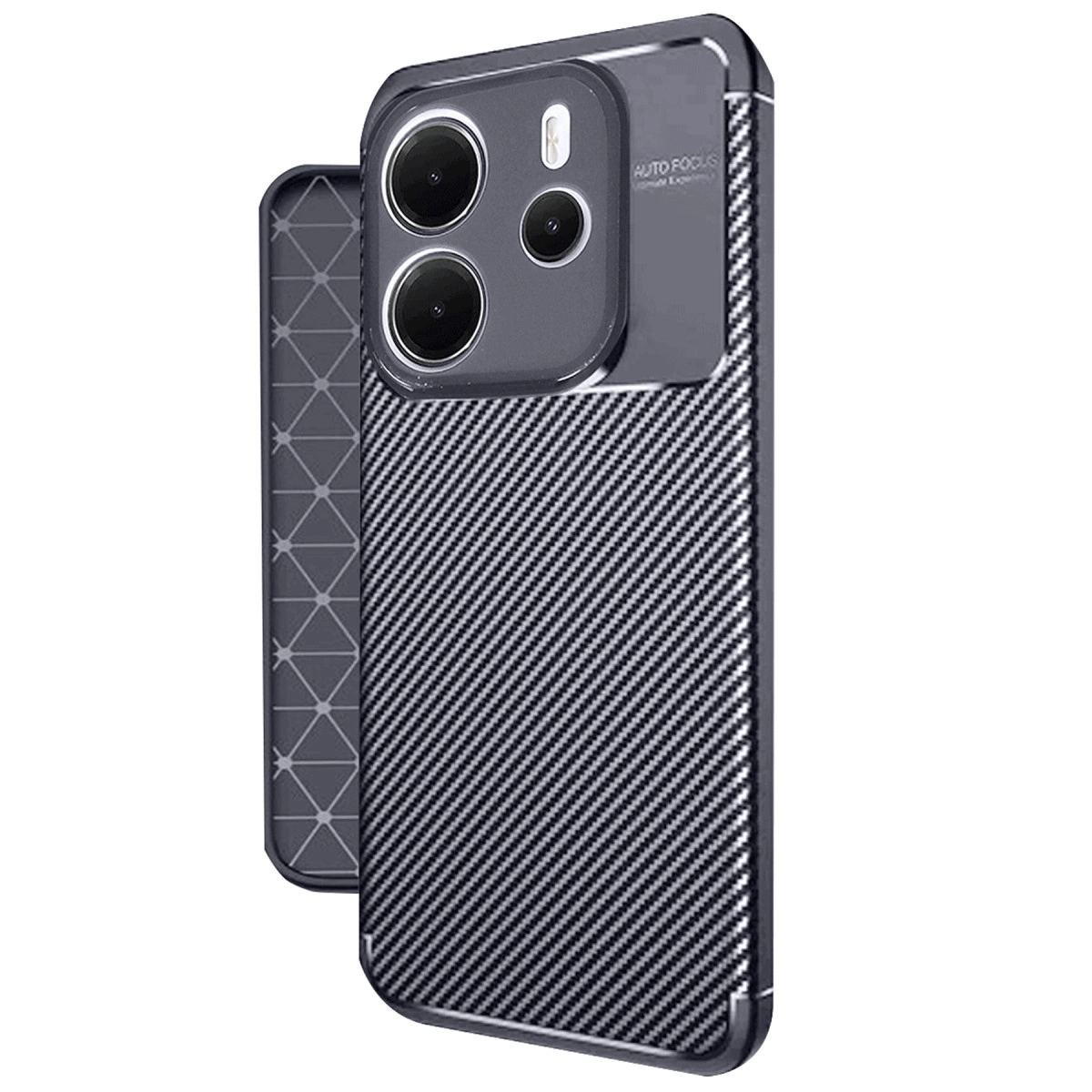 Xiaomi Redmi Note 14 4g Kılıf Auto Focus Karbon Kapak - Lacivert
