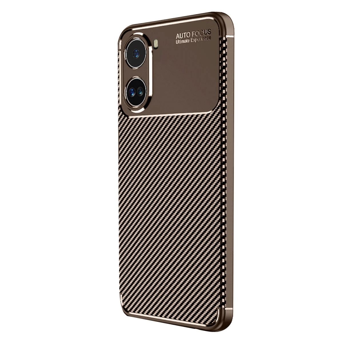Xiaomi Poco X7 Pro Kılıf Auto Focus Karbon Kapak - Kahverengi