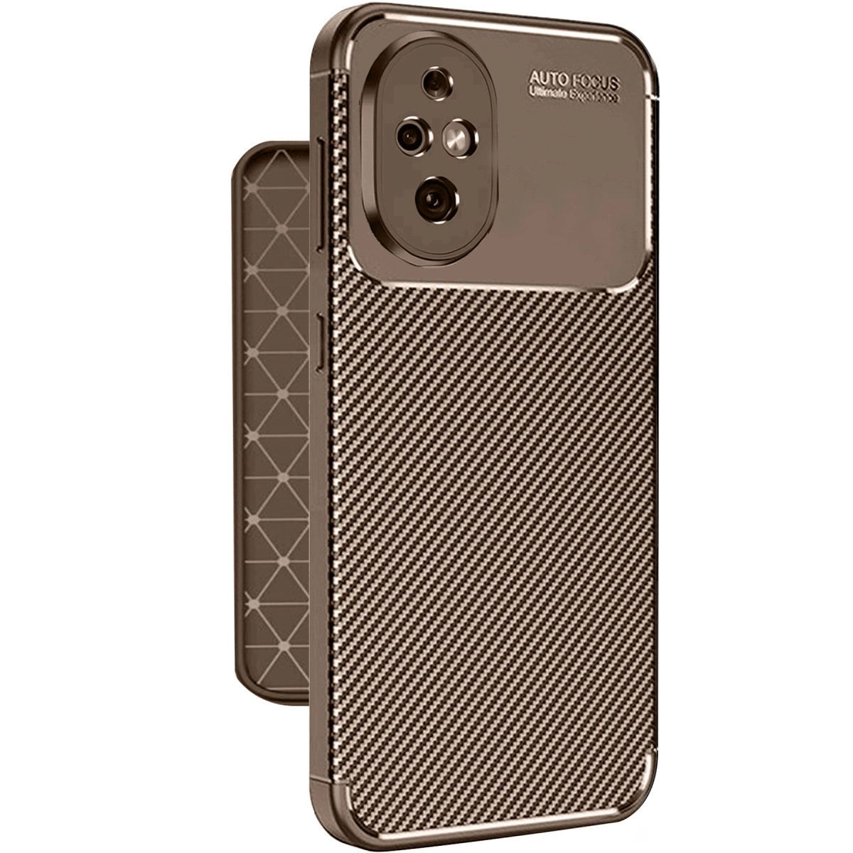 Honor 200 Kılıf Auto Focus Karbon Kapak - Kahverengi