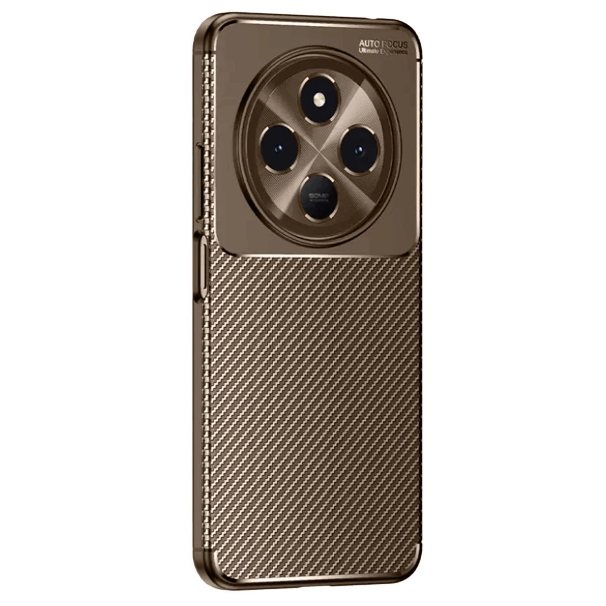 Tecno Spark 30c Kılıf Auto Focus Karbon Kapak - Kahverengi