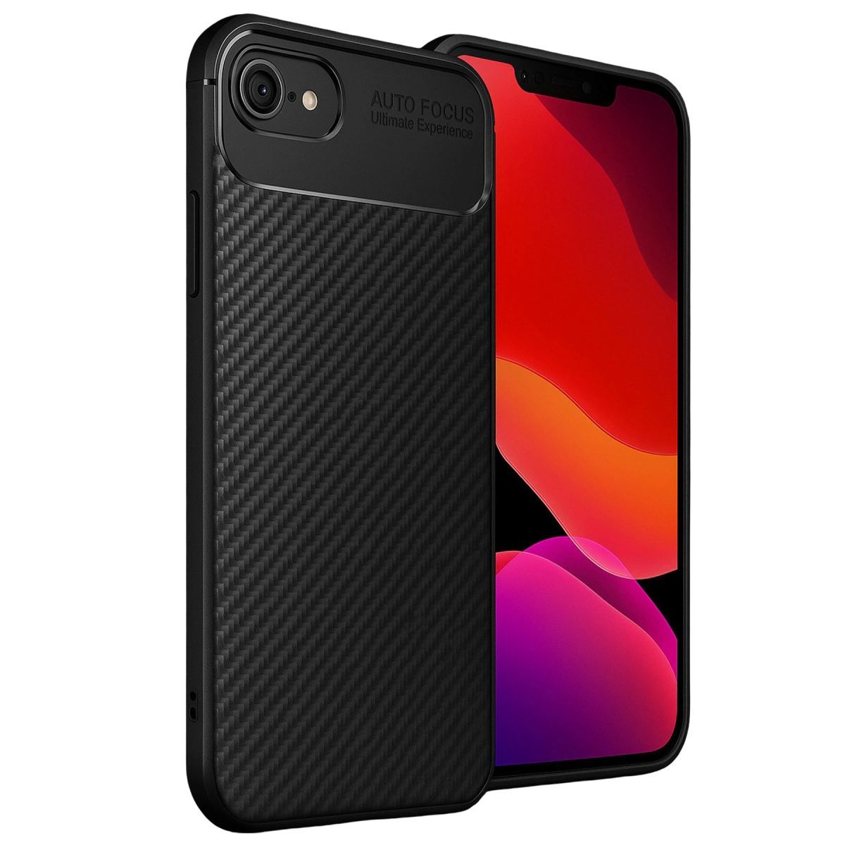 Apple İphone 16e Kılıf Auto Focus Karbon Kapak - Siyah