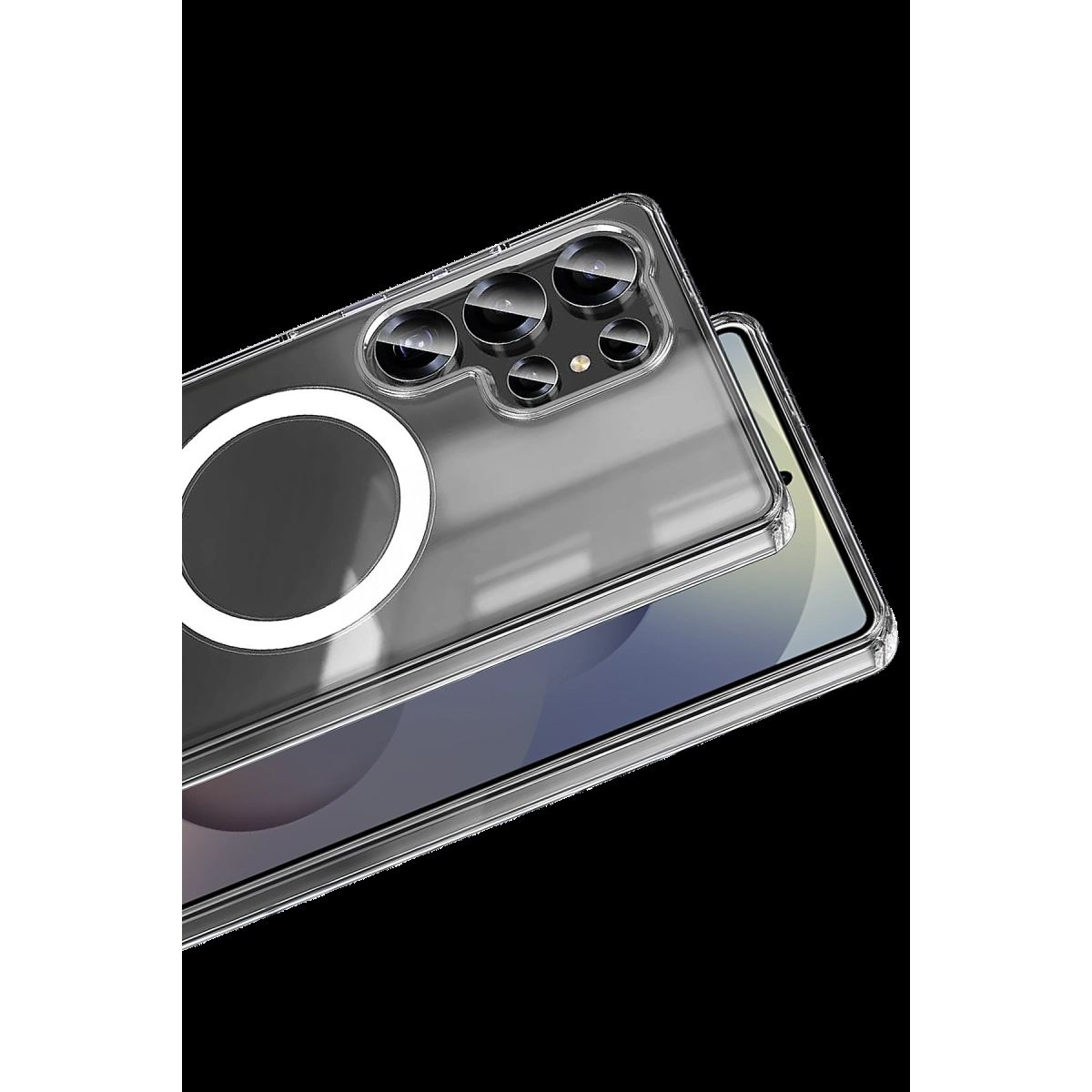 Samsung Galaxy S25 Ultra Kılıf Magneticsafe Şeffaf Silikon - Şeffaf