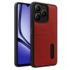 Realme Note 50 4g Kılıf Sara Kartvizitli Deri Kılıf - Kırmızı
